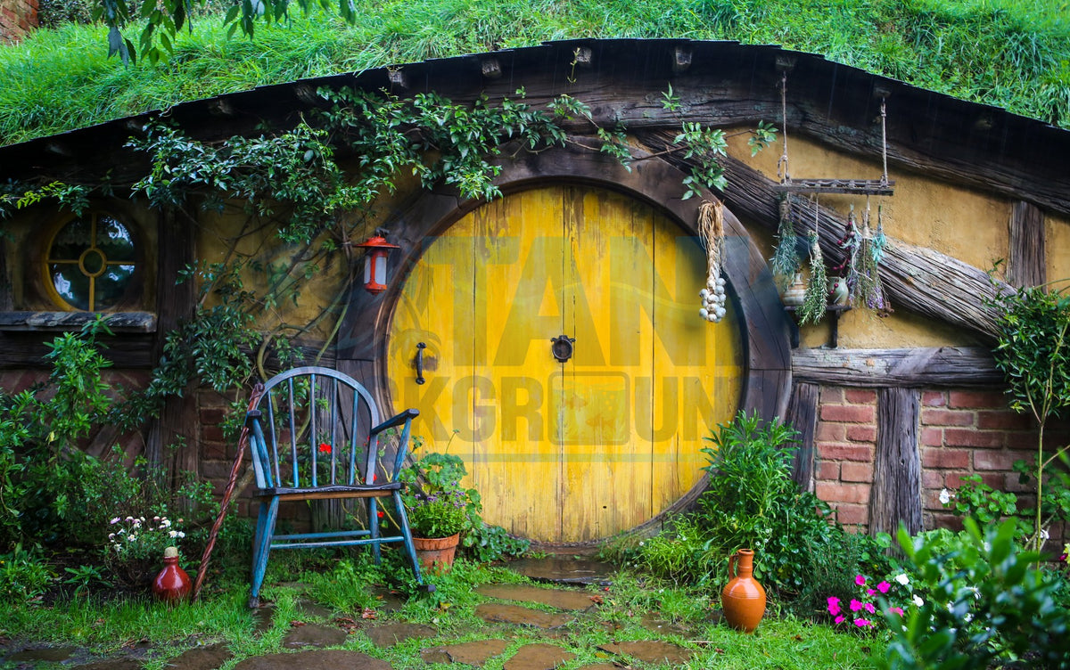 Close Up Hobbit House terrarium background