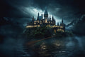 Enchanted Castle with Broom background