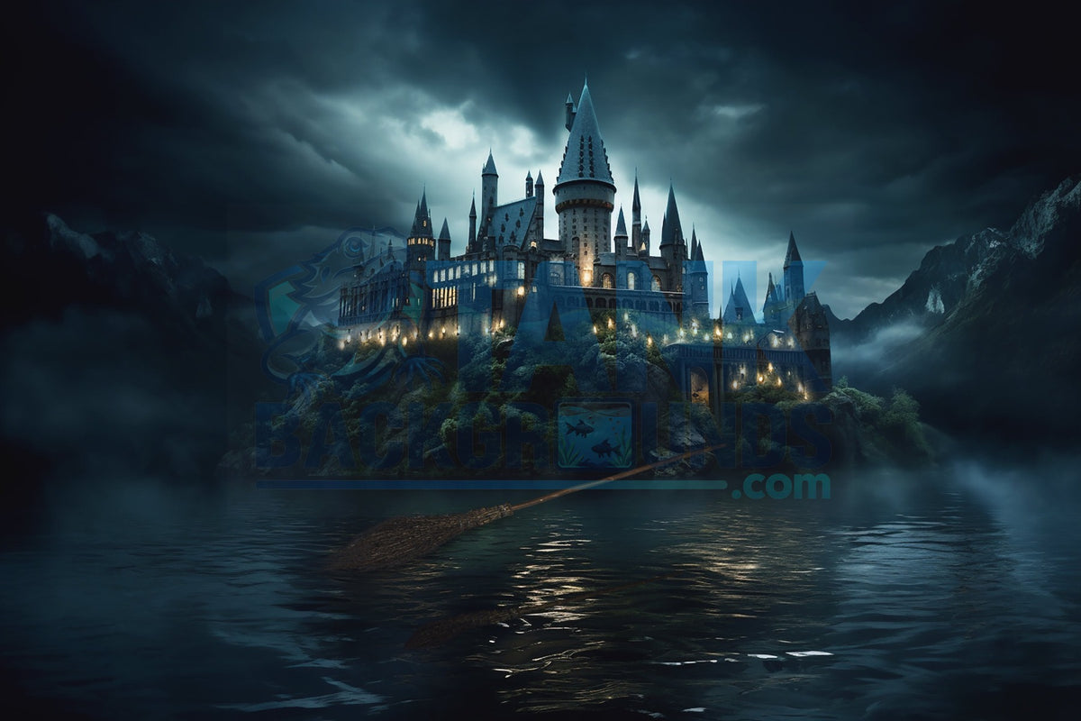 Enchanted Castle with Broom background
