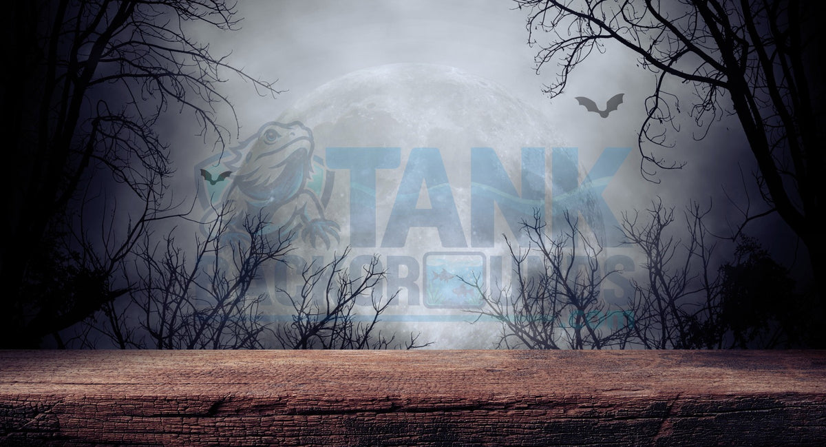 Halloween Dead Trees with Bats and Moon terrarium background