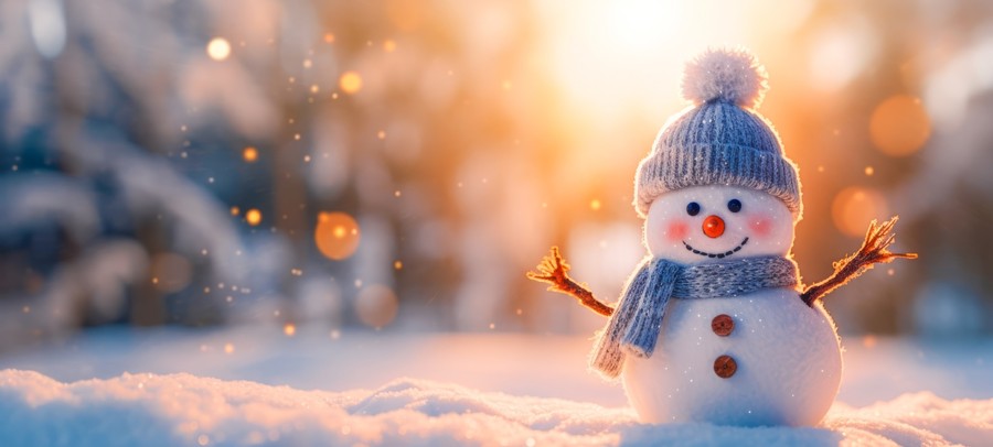 Happy Snowman seasonal aquarium and terrarium background