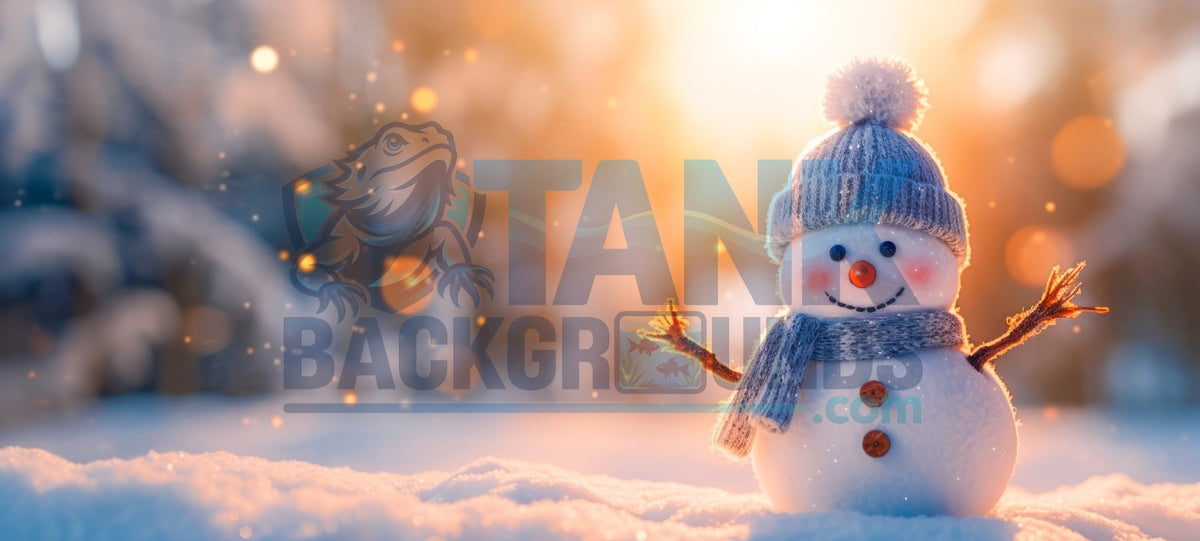 Happy Snowman seasonal aquarium and terrarium background