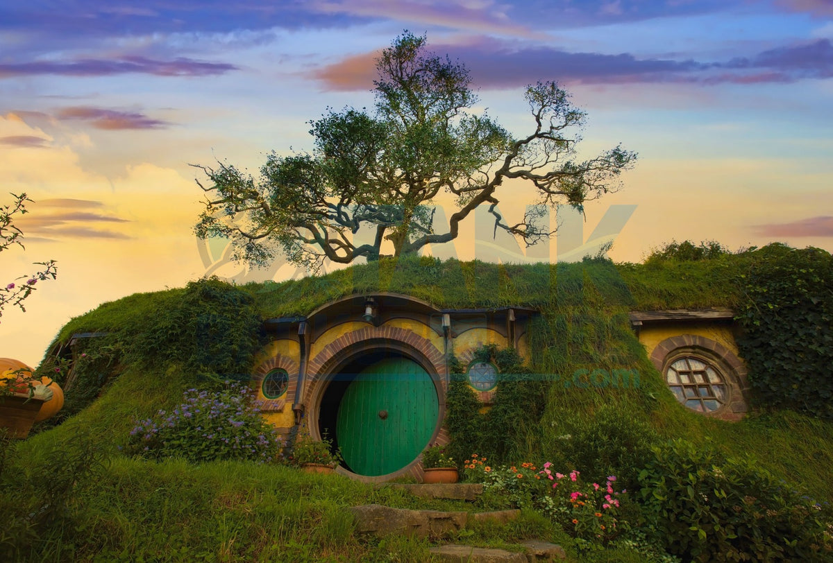 Hobbit on the Hillside terrarium background