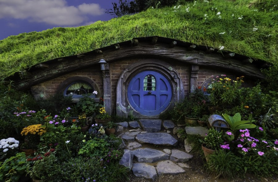 Hobbit With Blue Door terrarium background