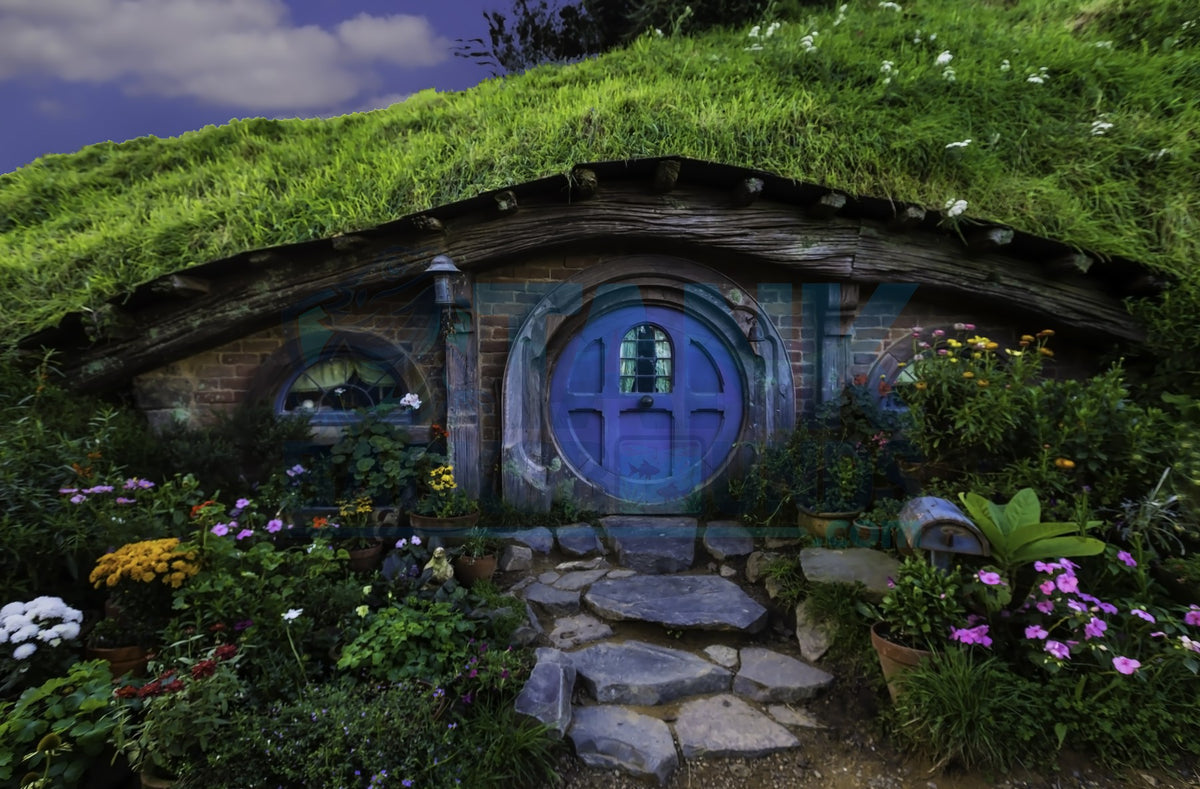 Hobbit With Blue Door terrarium background