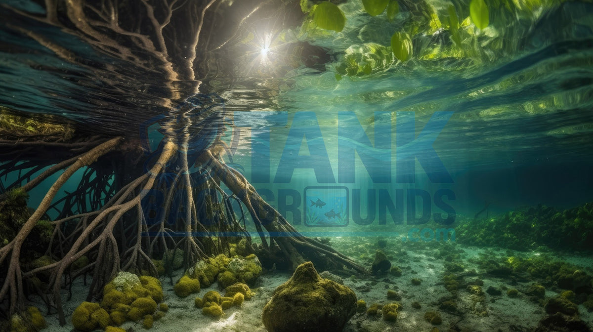 Mangrove Roots with Sun aquarium background