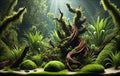 Mossy Driftwood Garden aquarium background