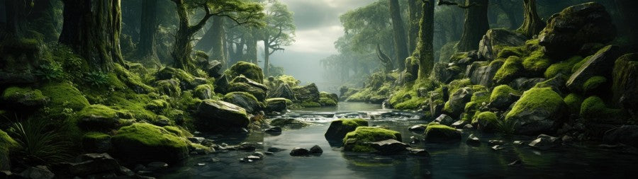 Mossy Forest River background