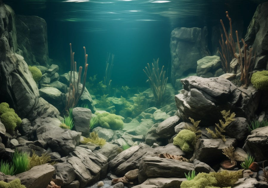 Rocky Underwater Canyon aquarium background