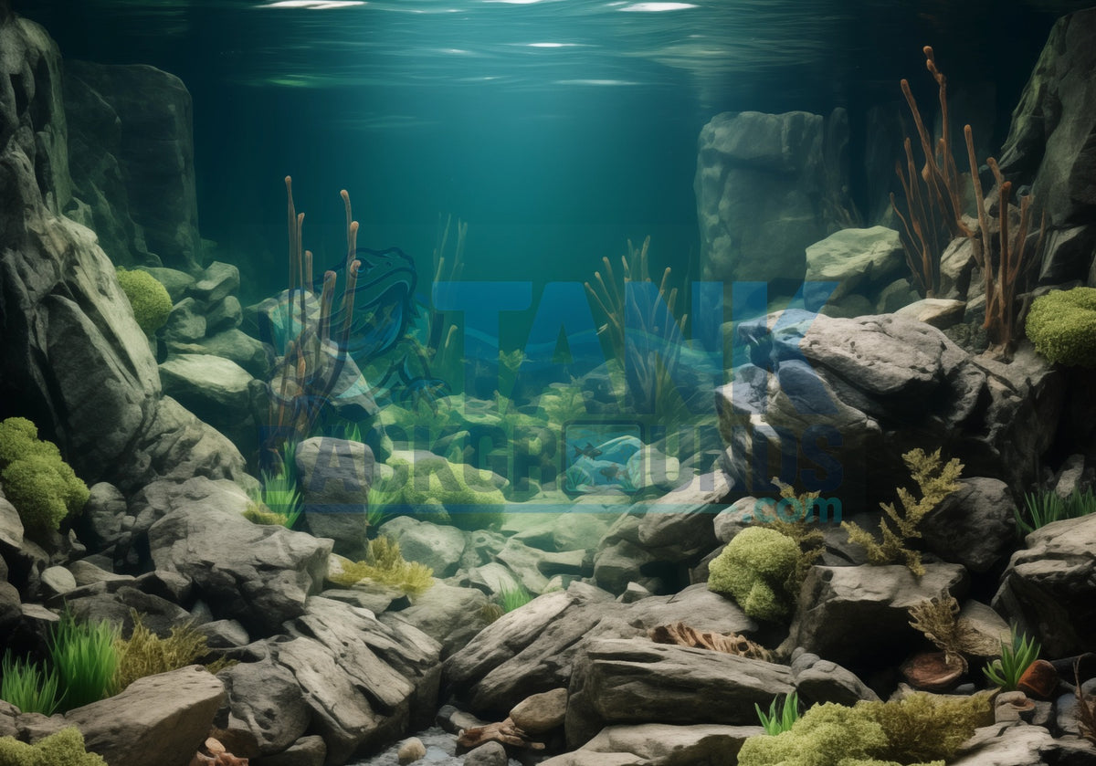 Rocky Underwater Canyon aquarium background
