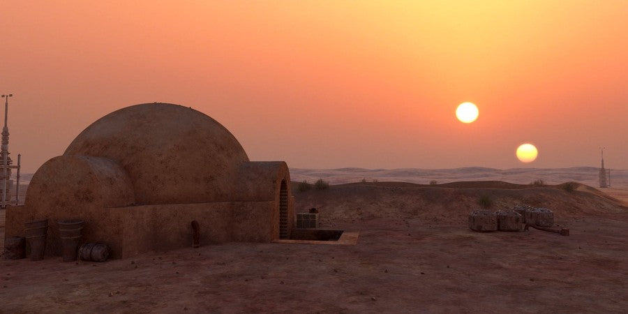 Twin Suns Desert Outpost background