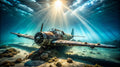 Underwater Plane Wreckage aquarium background